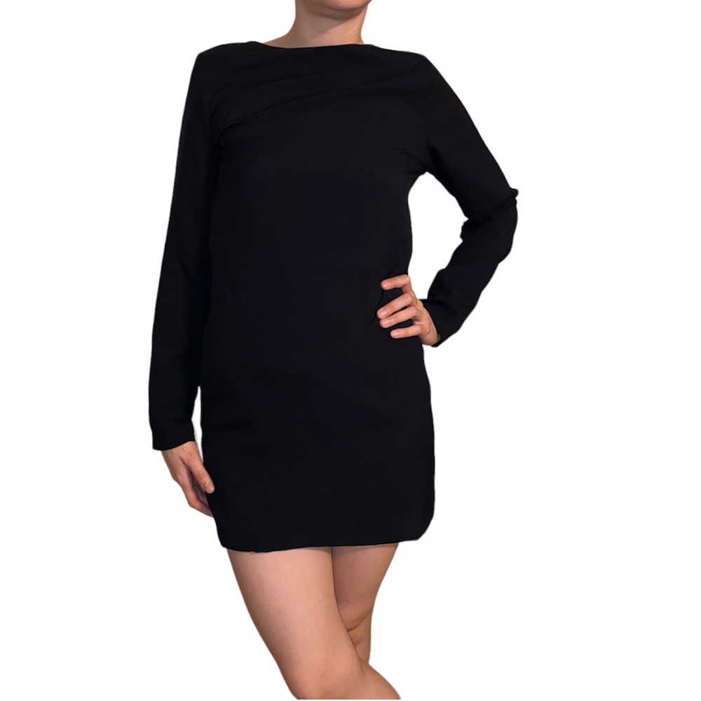 NAVEN BLACK ZIPPER LONG SLEEVE DRESS SIZE 4